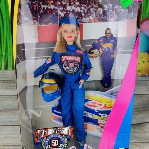 Barbie NASCAR Azul de 1998 (caja dañada)