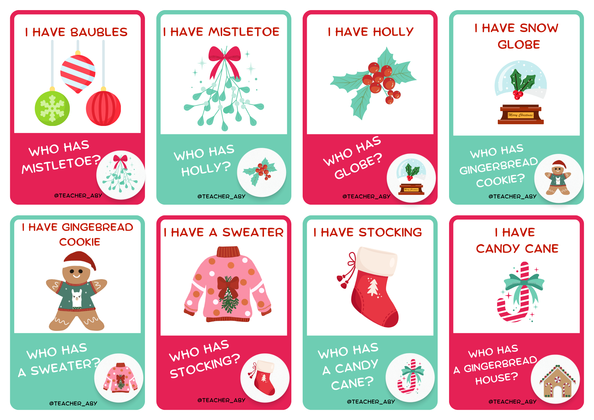 CHRISTMAS GAME. I HAVE, WHO HAS? - Imagen 2