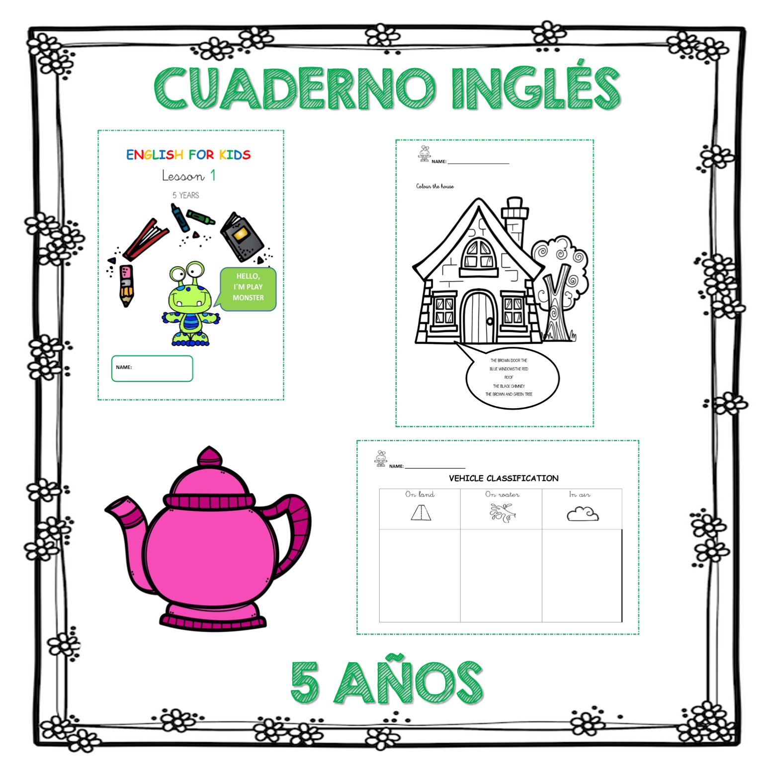 CUADERNO INGLÉS INFANTIL GLOBALIZADO Y CONTEXTUALIZADO 3-4-5 AÑOS - Imagen 2