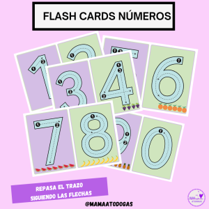 Tarjetas de números con trazo