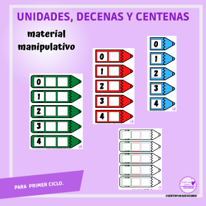 Material unidades decenas y centenas