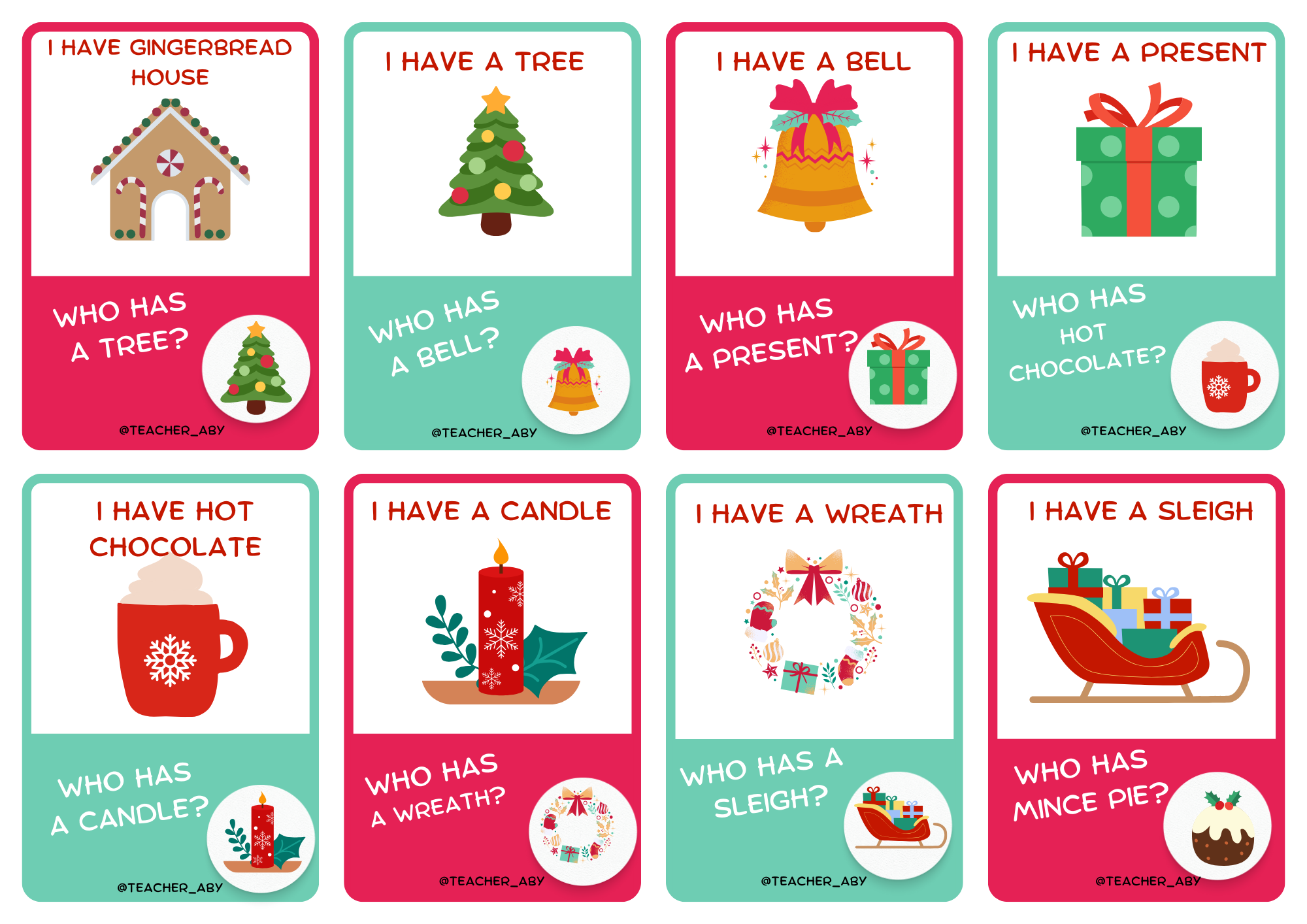 CHRISTMAS GAME. I HAVE, WHO HAS? - Imagen 3