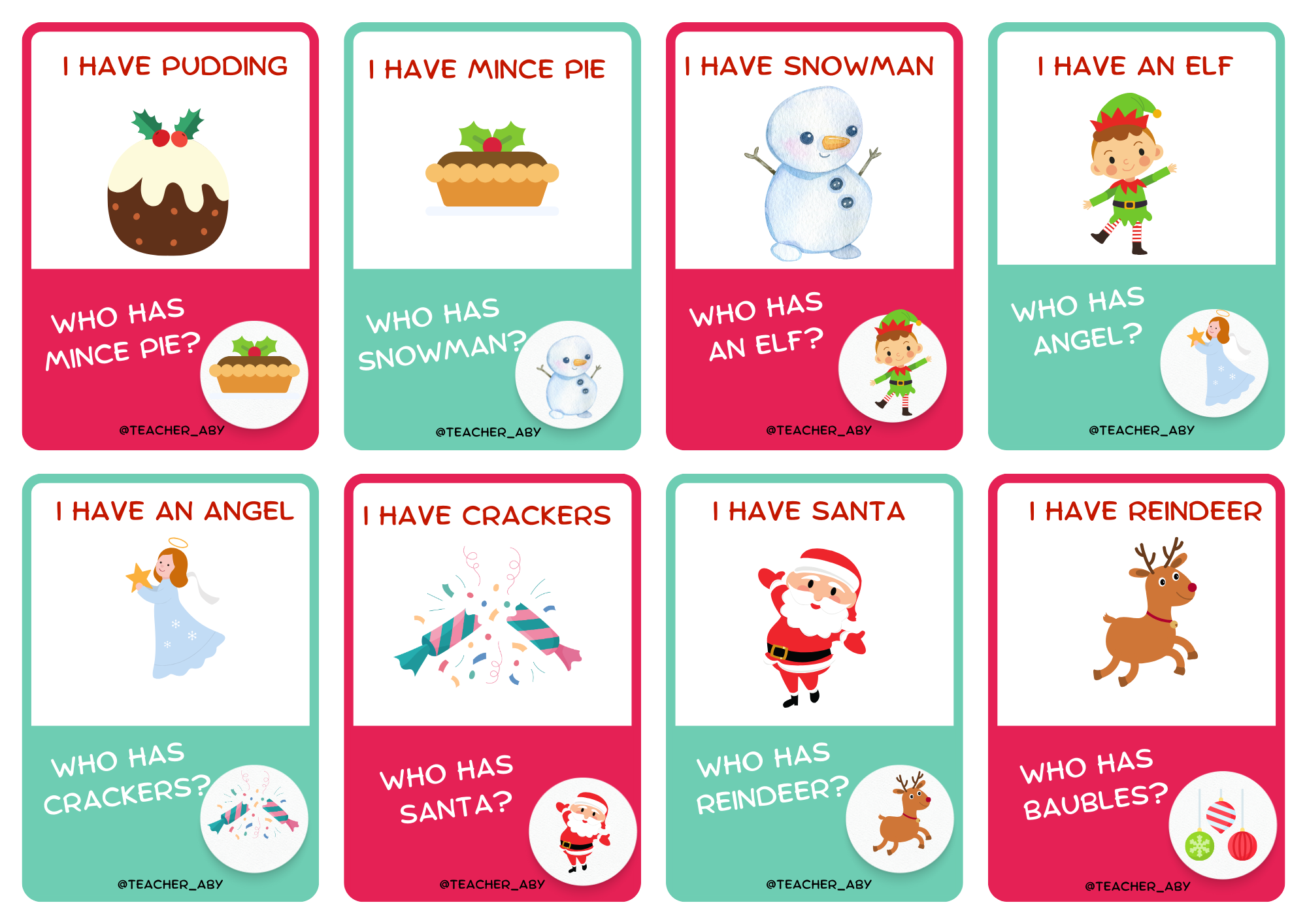 CHRISTMAS GAME. I HAVE, WHO HAS? - Imagen 4