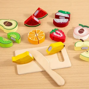 Alimentos con Tablita de Madera Montessori