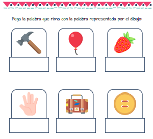 Actividad manipulativa. Palabras que riman