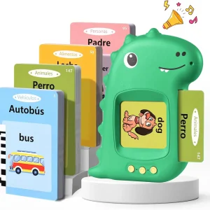 Lector de Tarjetas Interactivo de Inglés y Español (Dinosaurio)
