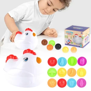 Gallinita Didáctica con 12 huevos de asociación (Frutas)