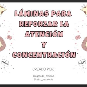 LÁMINAS ATENCIONALES PARA FORTALECER VOCABULARIO Y ATENCIÓN