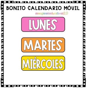 CALENDARIO MÓVIL PARA DECORAR TU CLASE