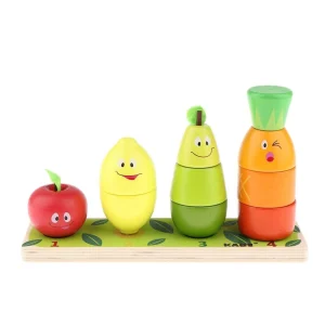 Juego Apilable de Madera Happy Fruits