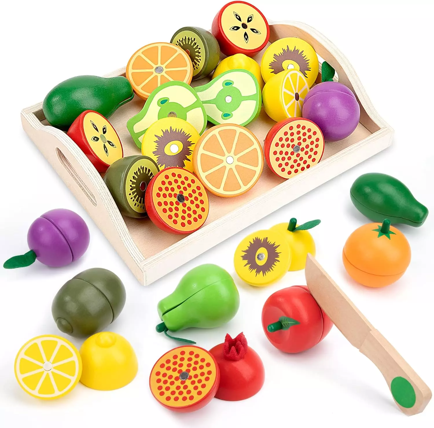 Juego Frutas de Madera Montessori Imantado