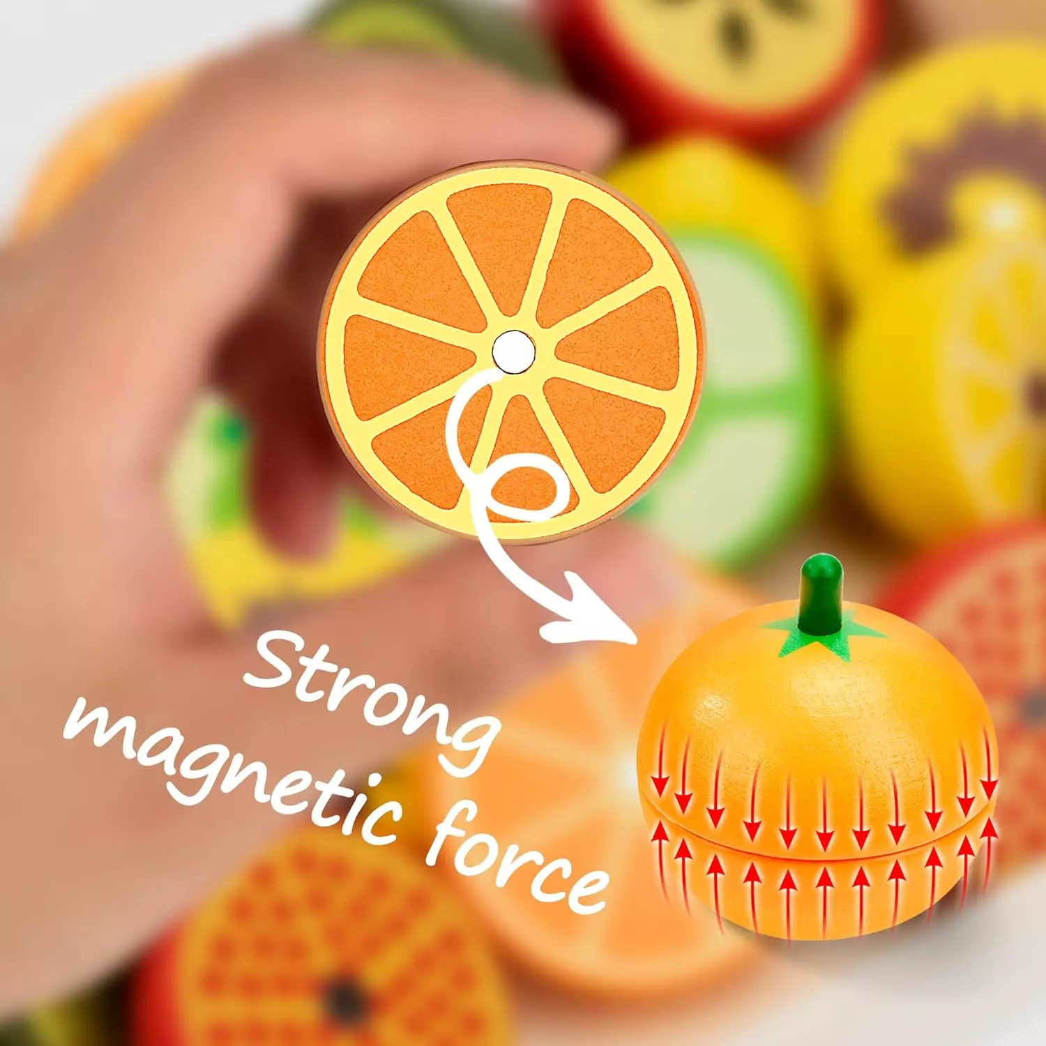 Juego Frutas de Madera Montessori Imantado - Imagen 4