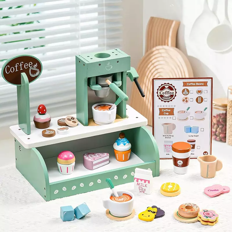 Juego Mi Primera Cafetería y Postres de Madera 2 en 1 - Imagen 2