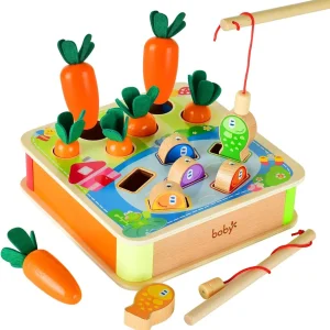 Juego Montessori de Madera Cosecha de Zanahorias y Pesca Magnética