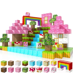 Juego STEM de Cubos Magneticos 100  pcs Pink