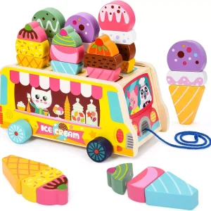 Juguete Montessori Carrito de Helados de Madera