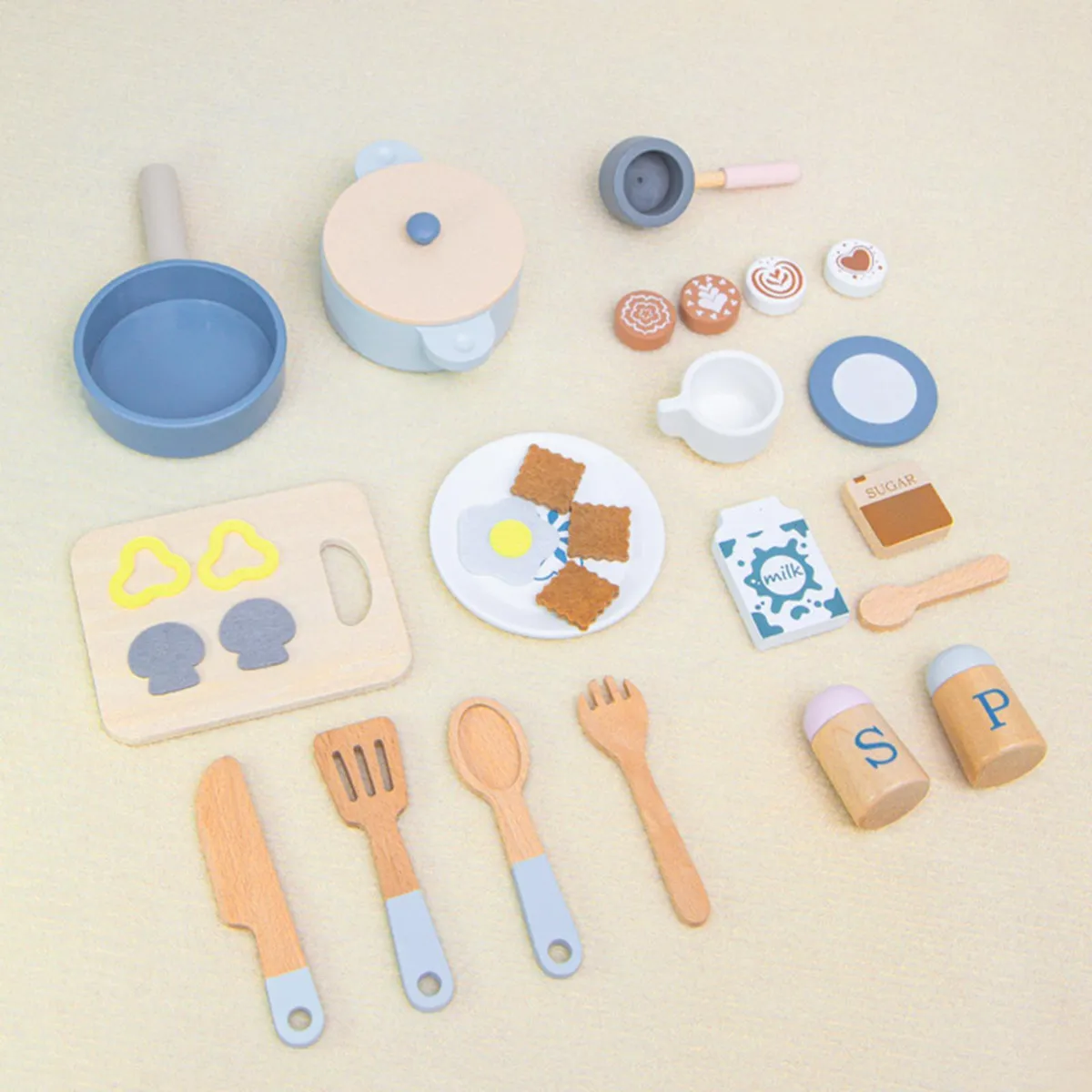 Juego de Cocina con Cafetera de Madera – Kabi - Imagen 6