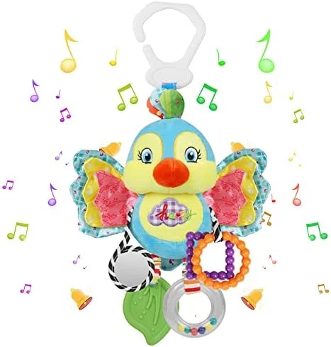 Juguete Colgador Sensorial de Felpa (Pajarito Blue)