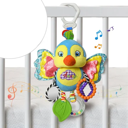 Juguete Colgador Sensorial de Felpa (Pajarito Blue) - Imagen 2