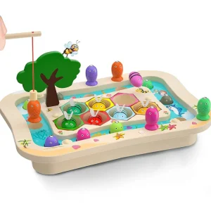 Juguete Montessori 2 en 1 de Madera Pesca Magnética Lake