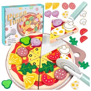 Juguete de Pizza de Madera con 25 Pcs