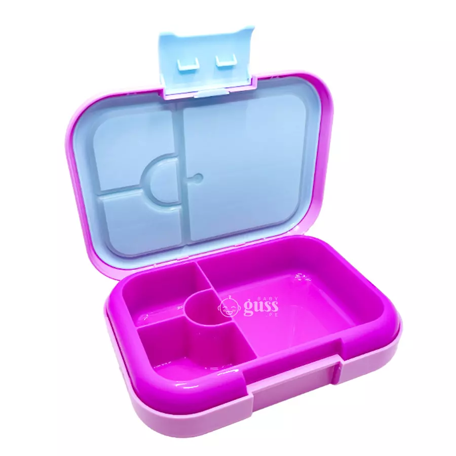 Lunch Box Bento 4 Divisiones Fucsia Cats - Imagen 3