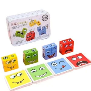 Juego Mini-Cubos didácticos de emociones para niños