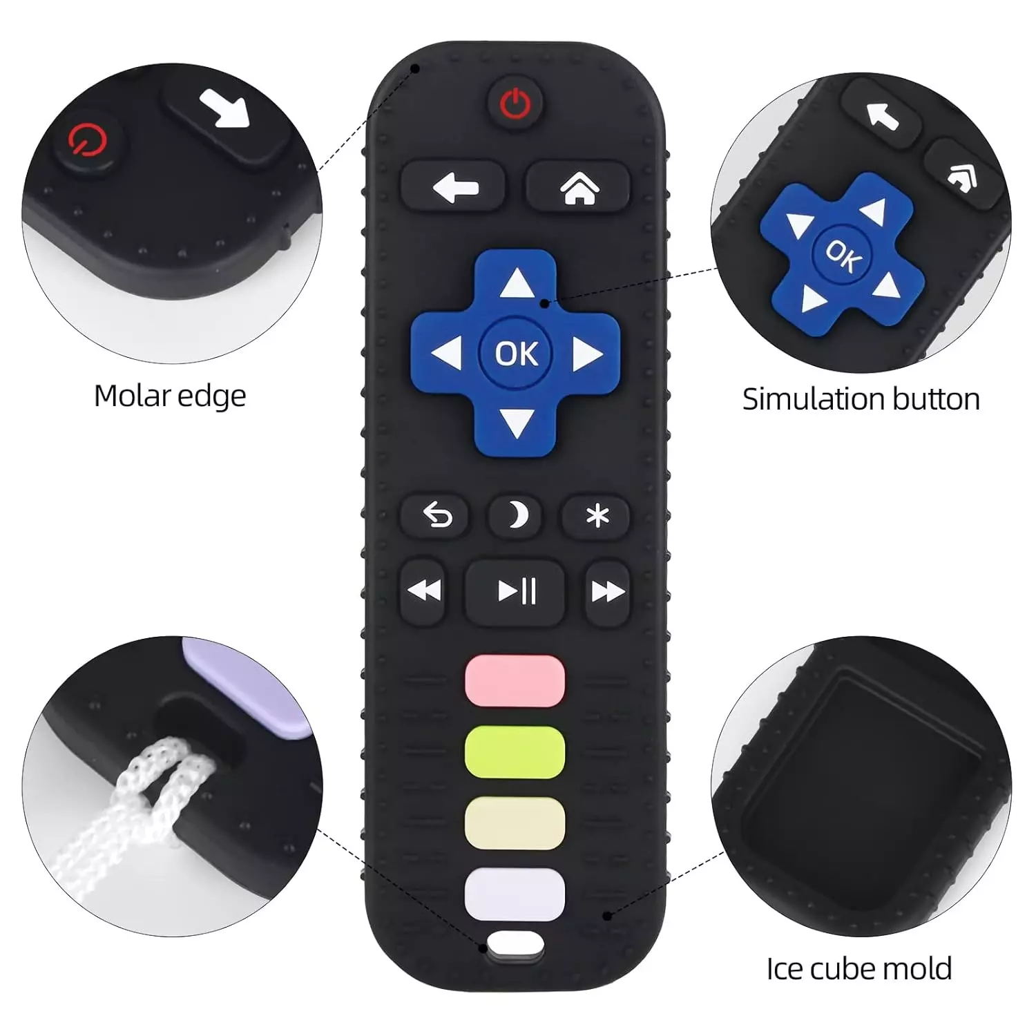 Mordedor bebé modelo control TV – Black - Imagen 3