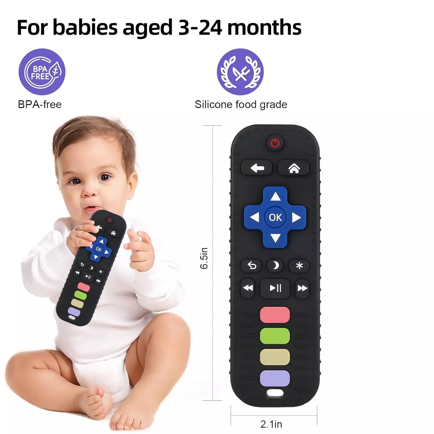 Mordedor bebé modelo control TV – Black - Imagen 4