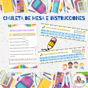 Chuleta de mesa e instrucciones de escritura