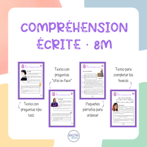 COMPRÉHENSION ÉCRITE – 8 MARS