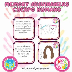 MEMORY ADIVINANZAS CUERPO HUMANO