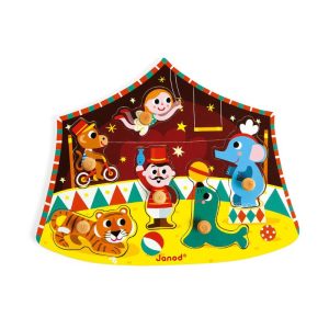 Puzzle Encajable Madera Circo 6 piezas