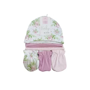 Set de 3 Gorras y Manoplas para Nenas – 5604