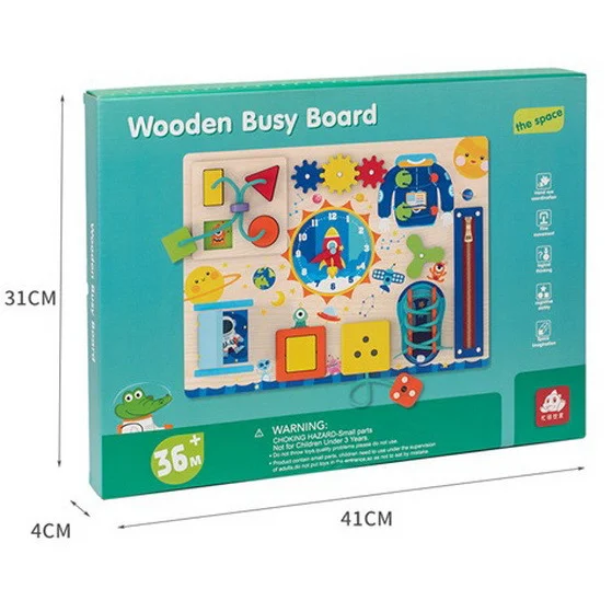 Tablero Montessori de Actividades de Madera Cohete - Imagen 4