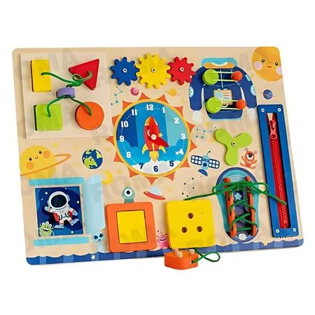 Tablero Montessori de Actividades de Madera Cohete - Imagen 3