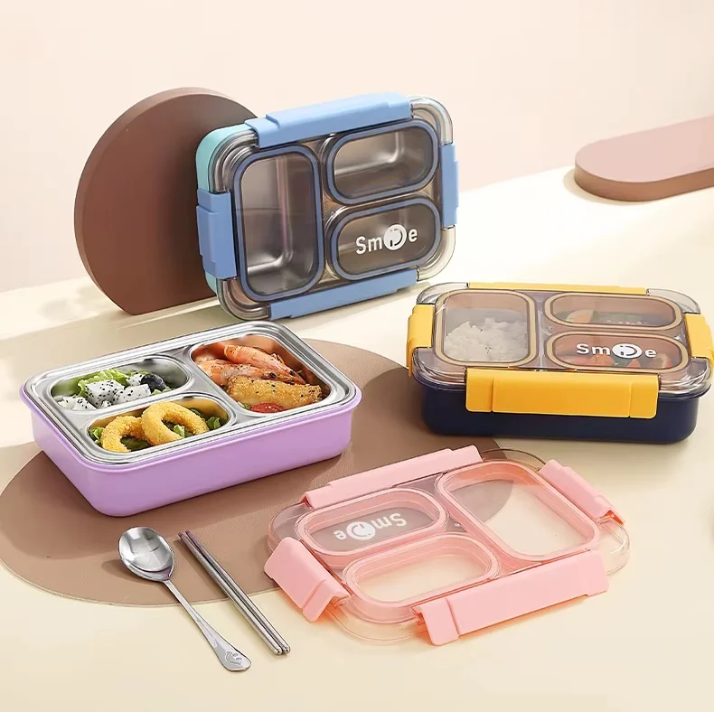 Taper Bento Acero 3 divisiones Smile - Imagen 2