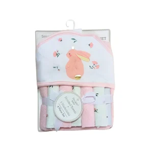 Toalla con Capucha y Toallitas Nena-20952