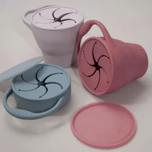 Vaso Plegable de Silicona para Snacks c/ Tapa