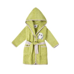 Albornoz Infantil Panda Pistacho