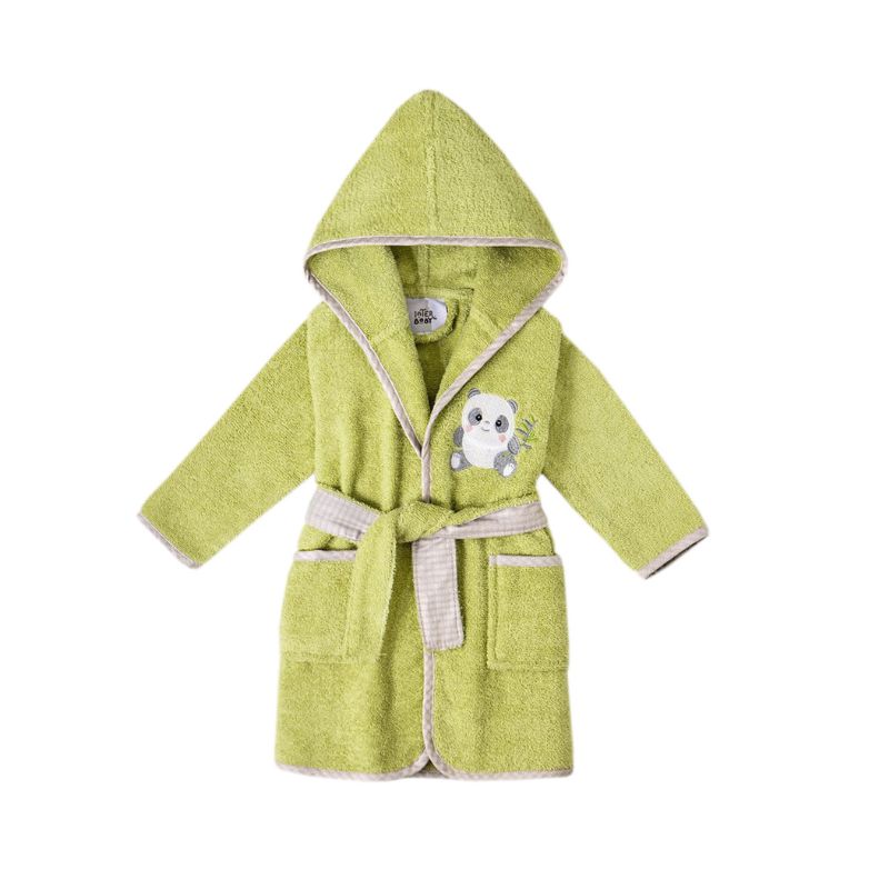 Albornoz Infantil Panda Pistacho