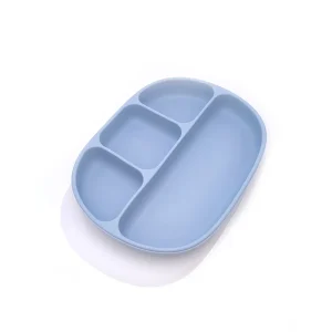 Plato silicona 4 Divisiones c/tapa (Dusty Blue)