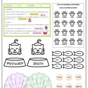 Recurso para trabajar los diptongos e hiatos
