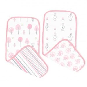 Pack 2 Muslin baby burpies Rosa