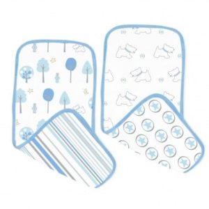 Pack 2 Muslin baby burpies Azul