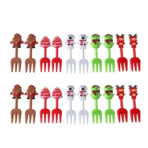 Mini Tenedores santa en Navidad set x10