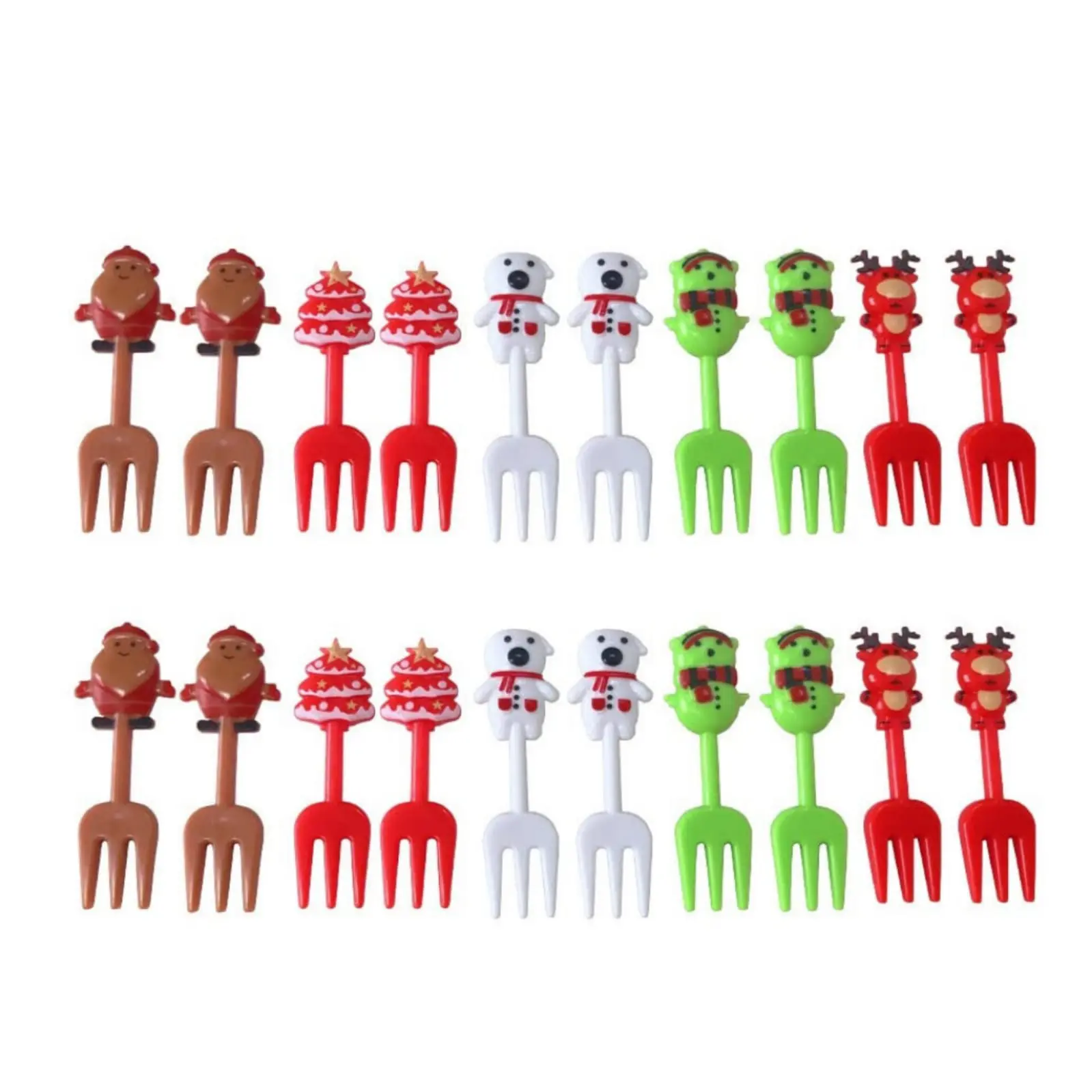 Mini Tenedores santa en Navidad set x10