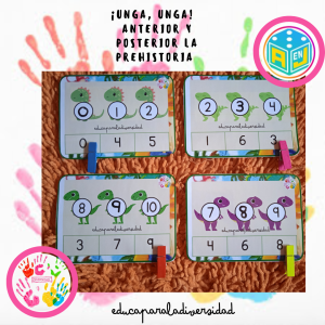 ¡UNGA, UNGA! NÚMEROS ANTERIOR Y POSTERIOR LA PREHISTORIA